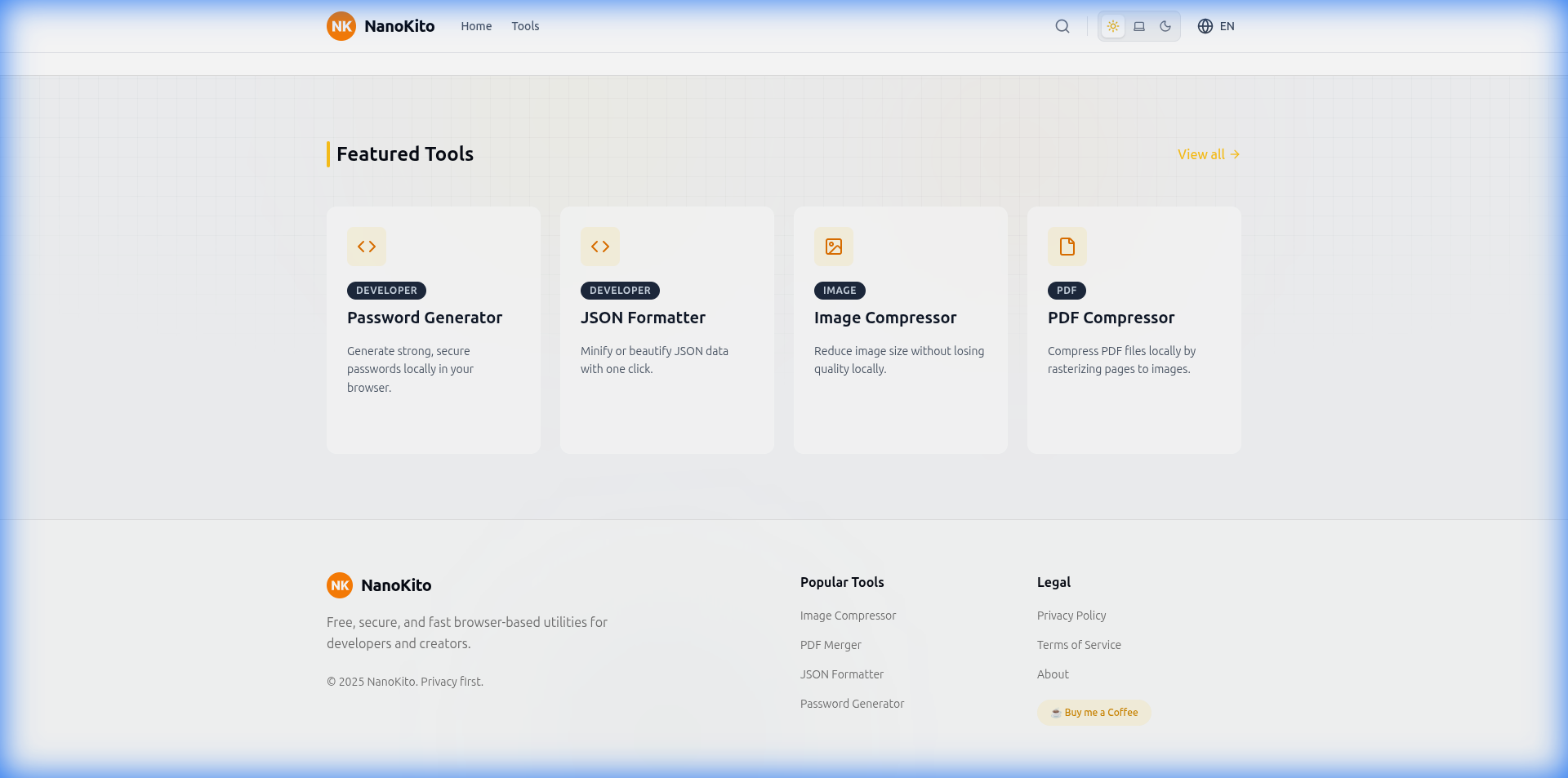 NanoKito - Suite d'Outils Web 100% Locale & Privée